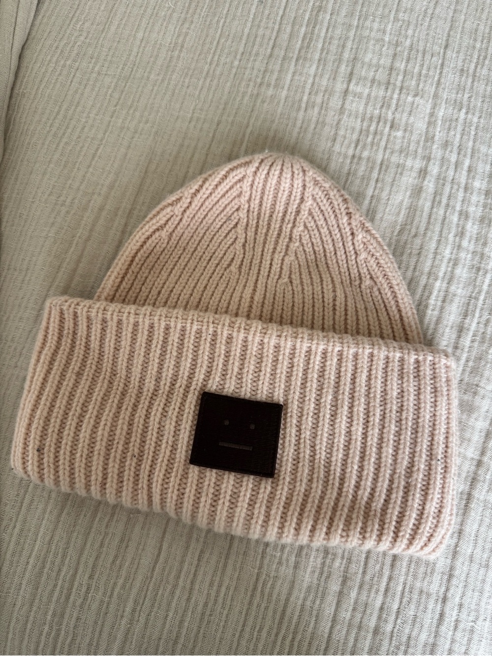 Acne Studios Ribbed Knit Beanie - Light Pink